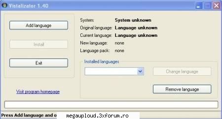 Windows Vista Language Changer 1.40 - Features: * Change Vista display language in less - WINDOWS